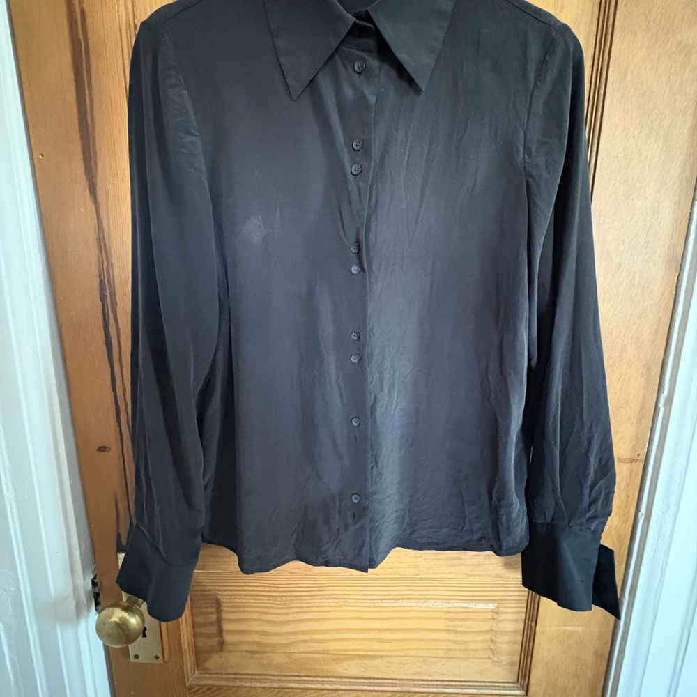 & Other Stories Black Silk Blouse